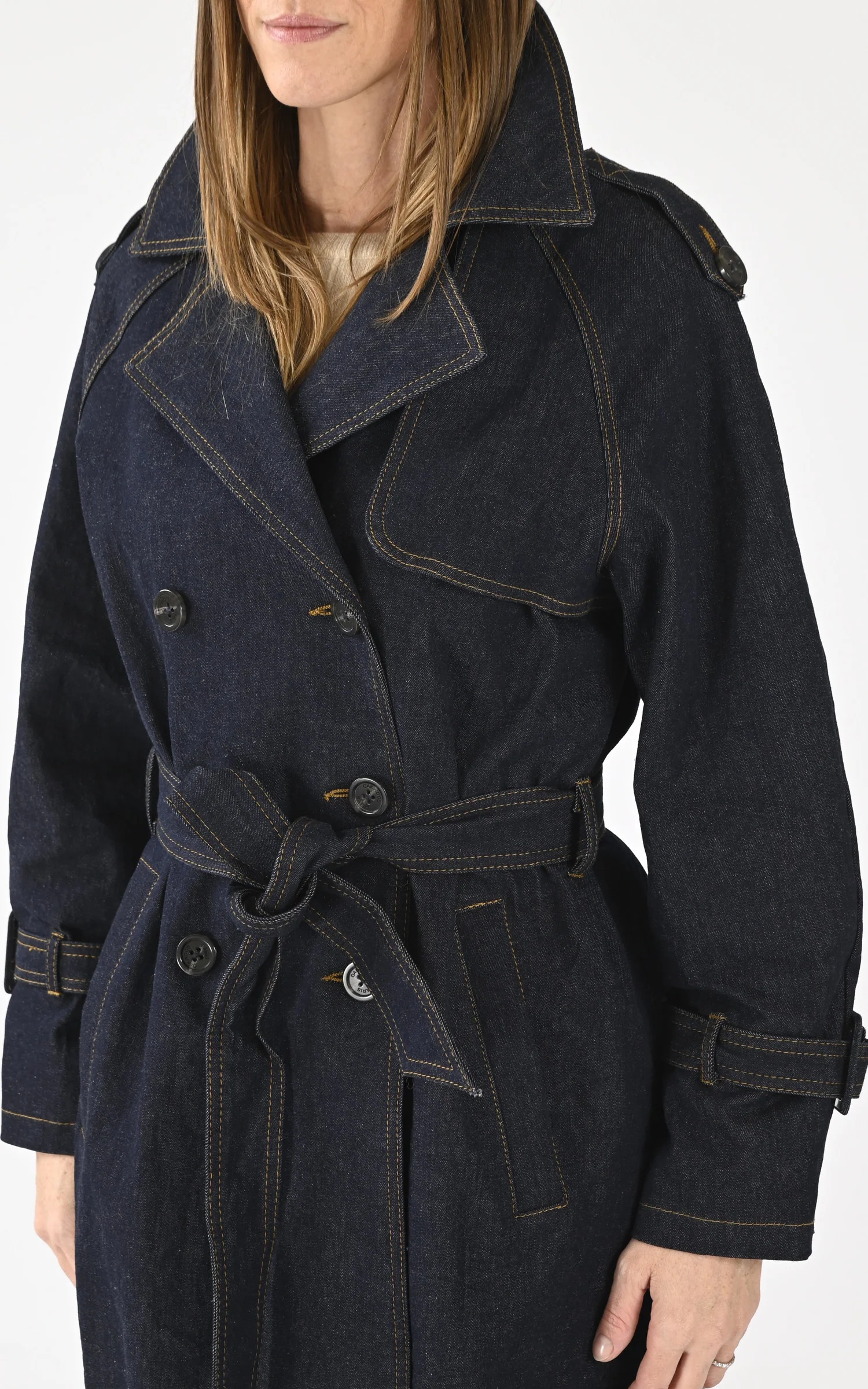 Trench en jean Mushu bleu marine – Image 5