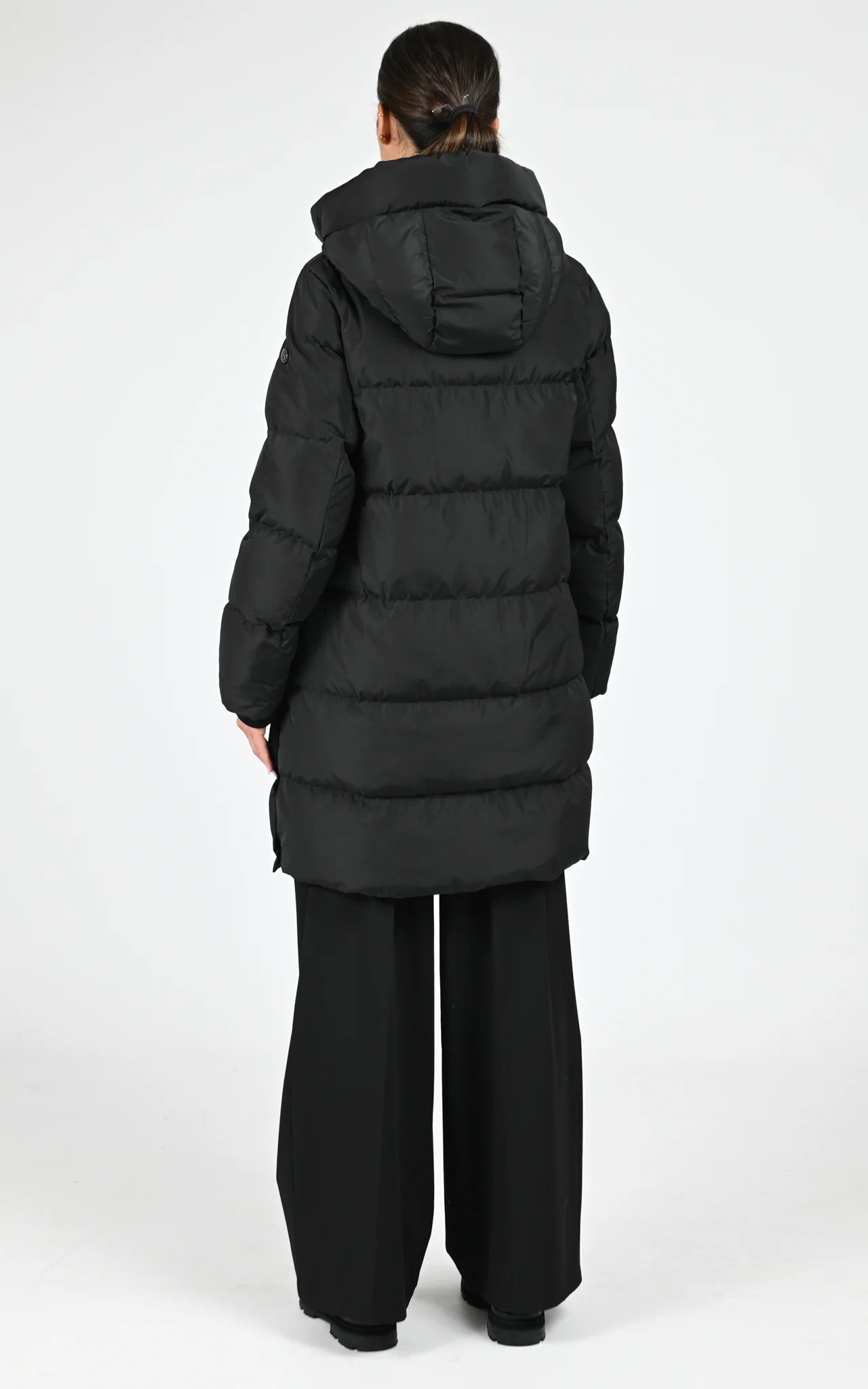 Doudoune longue à capuche noir – Image 4