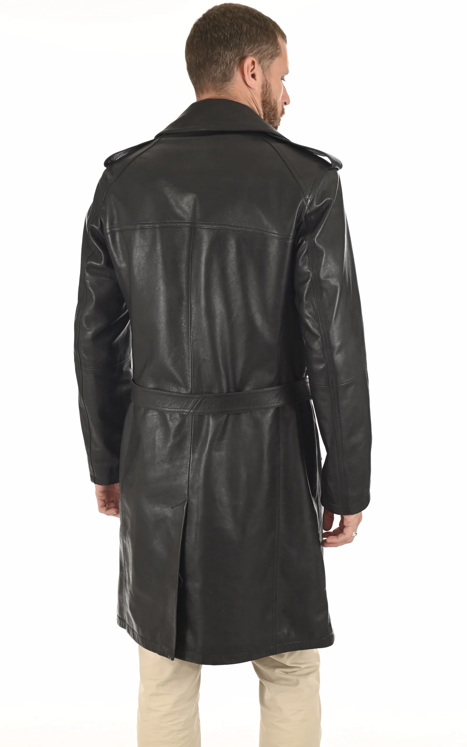 Trench Georges cuir épais noir – Image 4