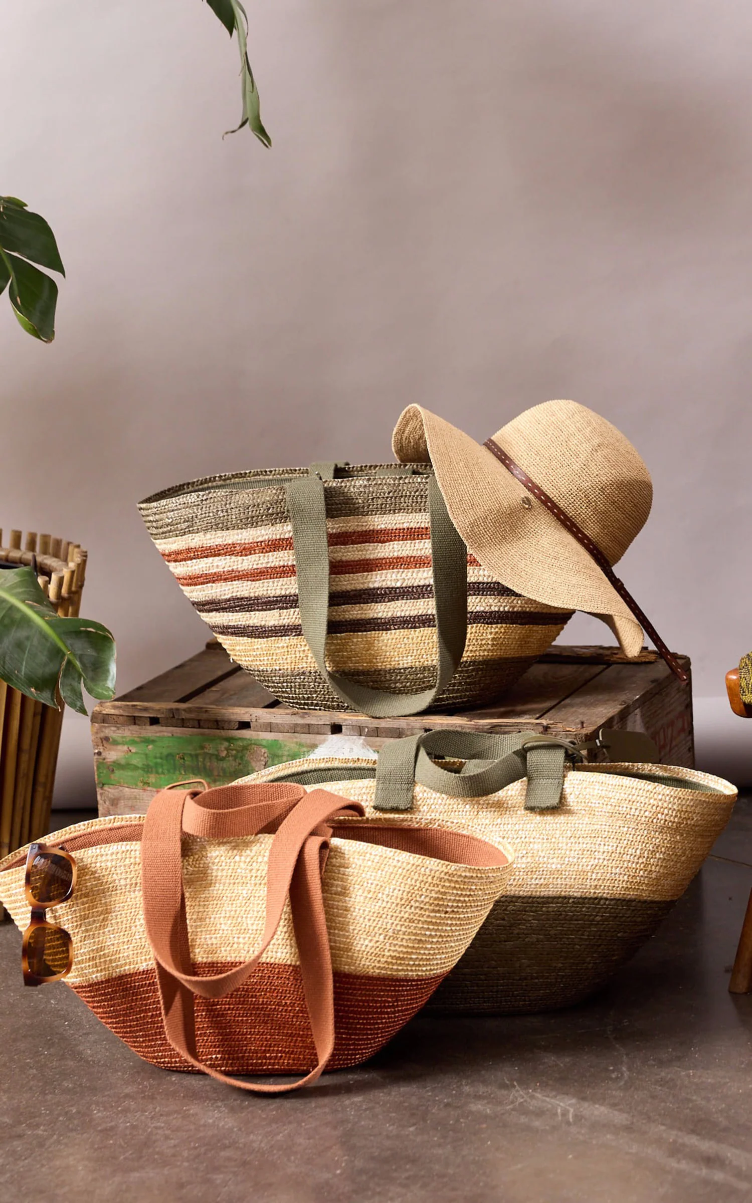 Sac en paille Berry kaki – Image 5