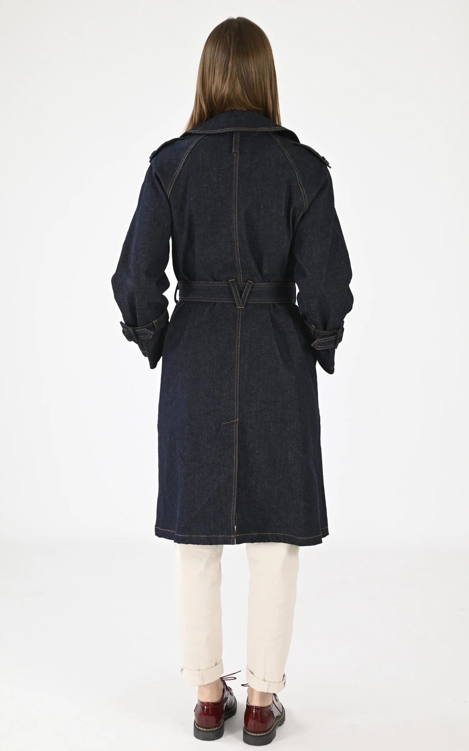 Trench en jean Mushu bleu marine – Image 4