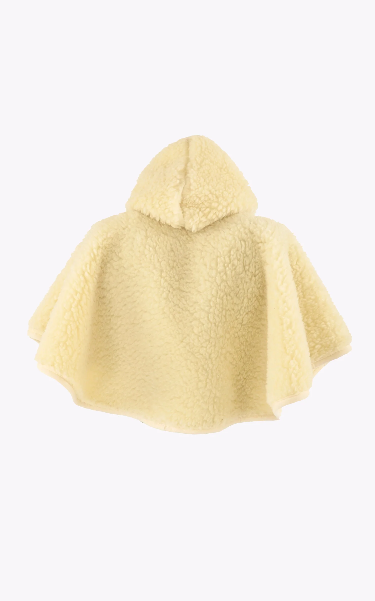 Poncho laine mouton enfant mixte beige – Image 3