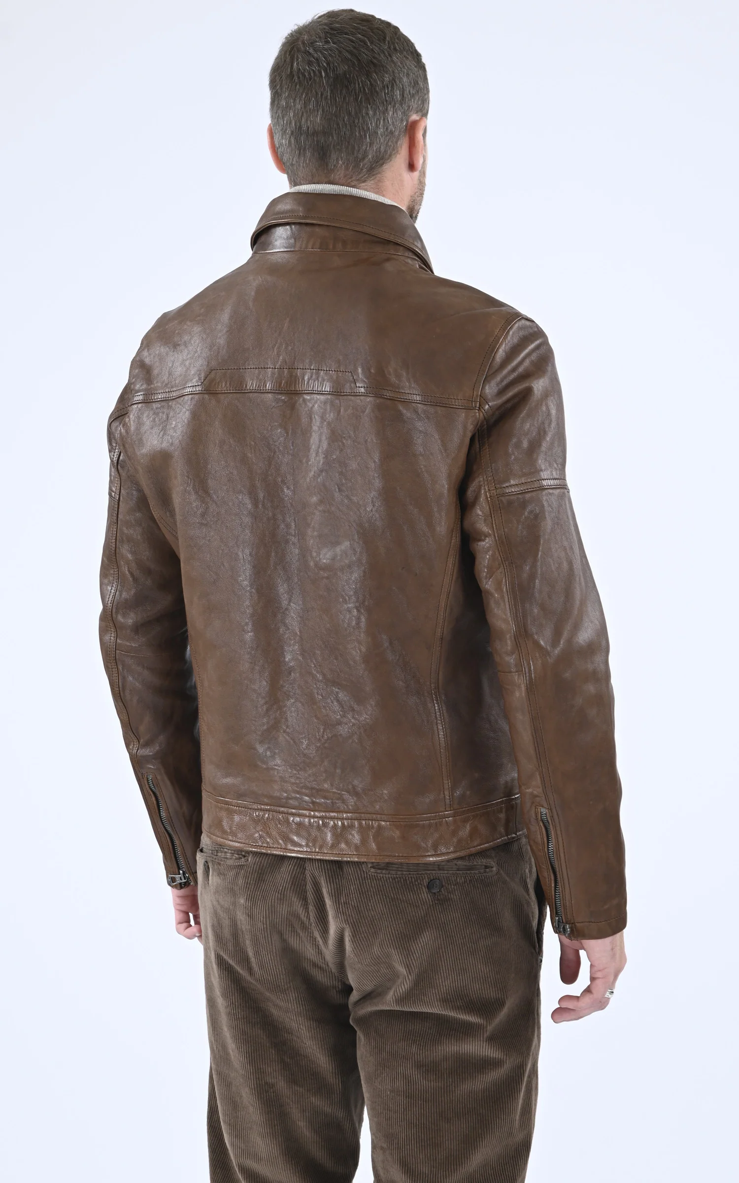 Blouson pilote cuir Platon cognac – Image 4