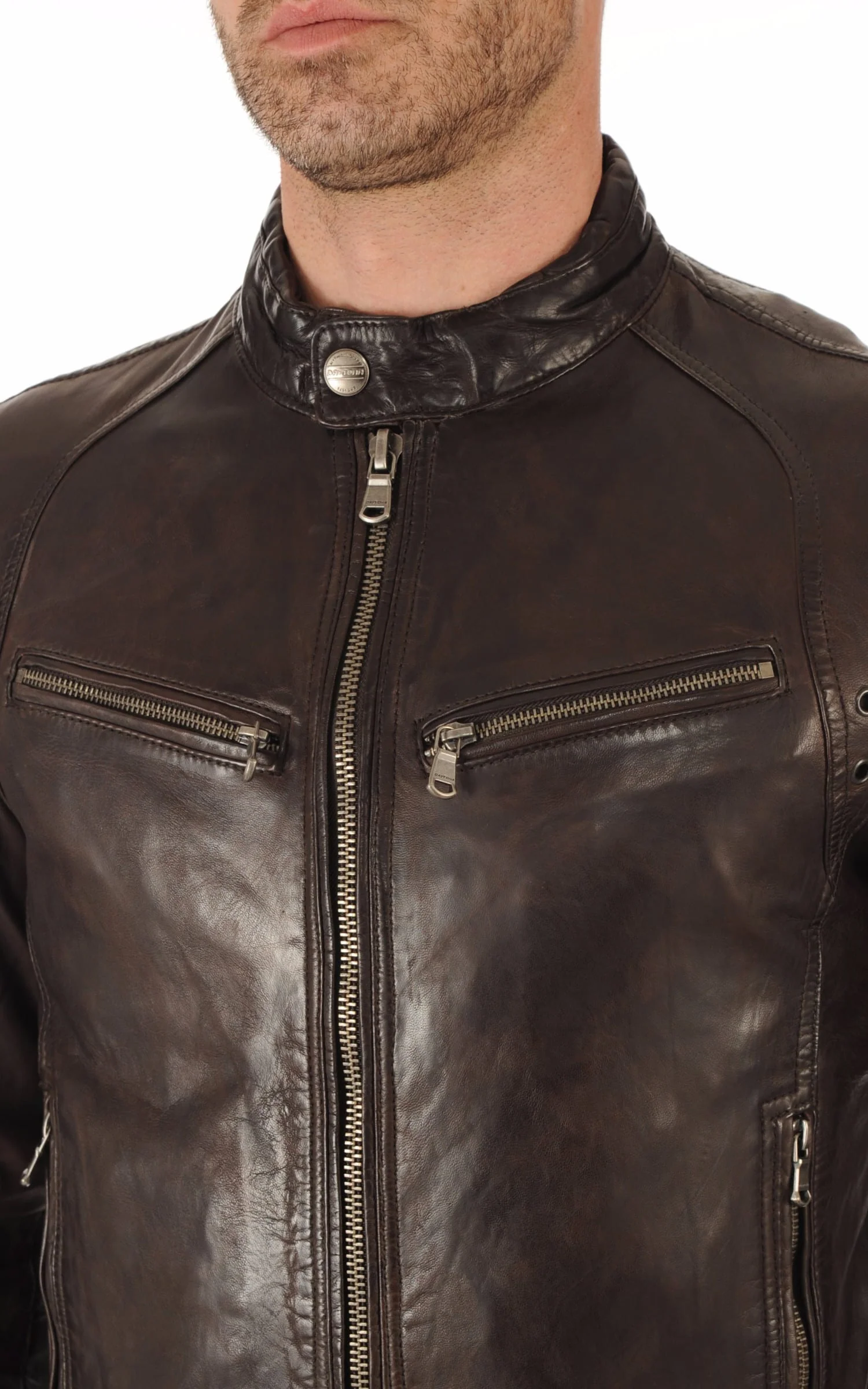 Blouson cuir Dustin marron – Image 4
