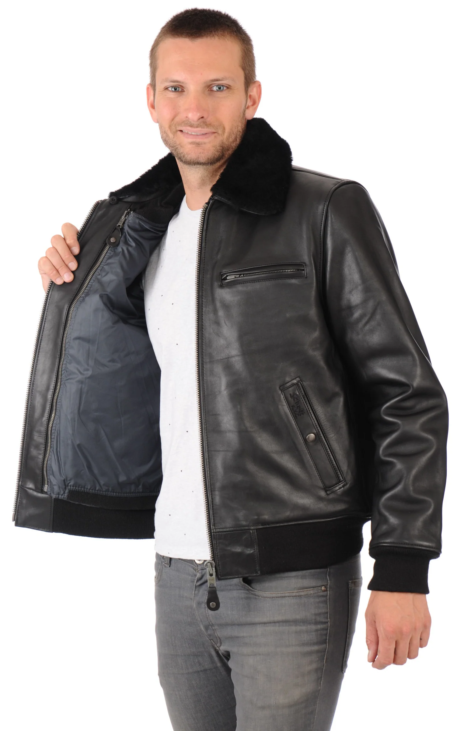 Blouson pilote LC1380 noir – Image 3